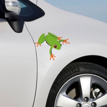 Sticker Grenouille verte - stickers animaux & autocollant voiture - stickmycar.fr