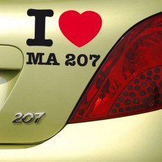 Sticker I love ma 207