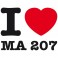 Sticker I love ma 207 - stickers i love & autocollant voiture - stickmycar.fr