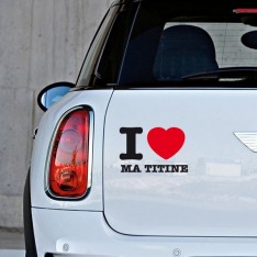 Sticker I love ma titine