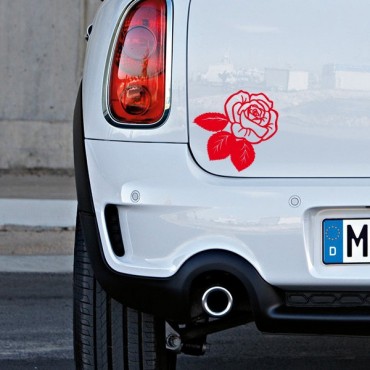 Sticker Rose feuilles - stickers fleurs & stickers auto - stickmycar.fr