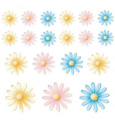 Sticker Fleurs multicolores