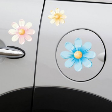 Sticker Fleurs multicolores 3 - stickers fleurs & autocollant voiture - stickmycar.fr