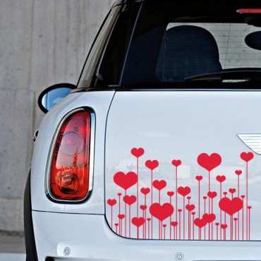 Sticker Champ fleurs coeurs - stickers coeur & stickers auto - stickmycar.fr