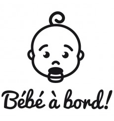 Sticker Bébé à bord visage garçon