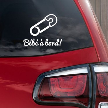 Sticker Bébé à bord épingle - stickers bébé à bord & autocollant voiture - stickmycar.fr