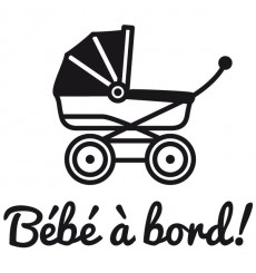 Sticker Bébé à bord landeau