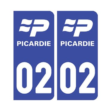 Sticker Pack de 2 autocollants pour plaque d’immatriculation (pour plaque avant et arrière) - nord-pas-de-calais-picardie & autocollant voiture - stickmycar.fr