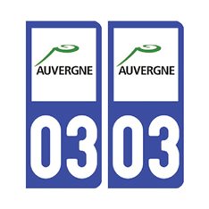 Sticker plaque Allier 03 - Pack de 2