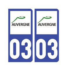 Sticker plaque Allier 03 - Pack de 2