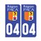 Sticker plaque Alpes de Hautes-Provence 04 - Pack de 2 - stickers plaque d'immatriculation & autocollant voiture - stickmycar.fr