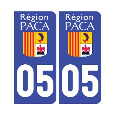 Sticker plaque Hautes-Alpes 05 - Pack de 2 - stickers plaque d'immatriculation & stickers auto - stickmycar.fr