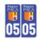 Sticker plaque Hautes-Alpes 05 - Pack de 2 - stickers plaque d'immatriculation & stickers auto - stickmycar.fr