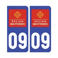 Sticker plaque Ariège 09 - Pack de 2