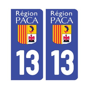 Sticker plaque Bouches-du-Rhône 13 - Pack de 2 - stickers plaque d'immatriculation & stickers auto - stickmycar.fr