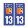 Sticker plaque Bouches-du-Rhône 13 - Pack de 2 - stickers plaque d'immatriculation & stickers auto - stickmycar.fr