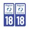 Sticker plaque Cher 18 - Pack de 2 - centre-val de loire & autocollant voiture - stickmycar.fr