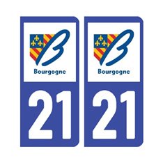 Sticker plaque Côte-d'Or 21 - Pack de 2
