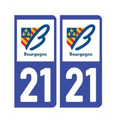 Sticker plaque Côte-d'Or 21 - Pack de 2