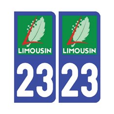 Sticker plaque Creuse 23 - Pack de 2