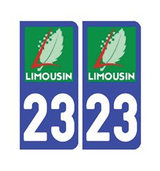 Sticker plaque Creuse 23 - Pack de 2