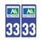 Sticker plaque Gironde 33 - Pack de 2 - aquitaine-limousin-poitou-charentes & autocollant voiture - stickmycar.fr