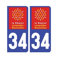 plaque Hérault 34 - Pack de 2