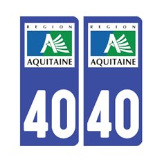 Sticker plaque Landes 40 - Pack de 2