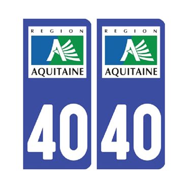 Sticker plaque Landes 40 - Pack de 2 - aquitaine-limousin-poitou-charentes & stickers auto - stickmycar.fr