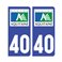Sticker plaque Landes 40 - Pack de 2 - aquitaine-limousin-poitou-charentes & stickers auto - stickmycar.fr