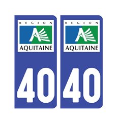 Sticker plaque Landes 40 - Pack de 2