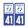 Sticker plaque Loir-et-Cher 41 - Pack de 2 - centre-val de loire & autocollant voiture - stickmycar.fr