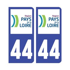 Sticker plaque Loire-Atlantique 44 - Pack de 2