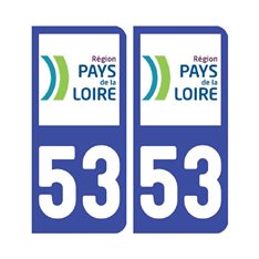 Sticker plaque Mayenne 53 - Pack de 2