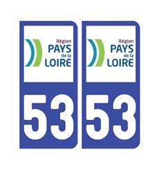 Sticker plaque Mayenne 53 - Pack de 2