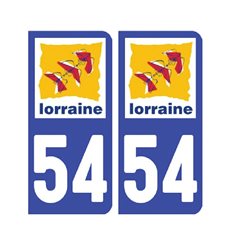 Sticker plaque Meurthe-et-Moselle 54 - Pack de 2