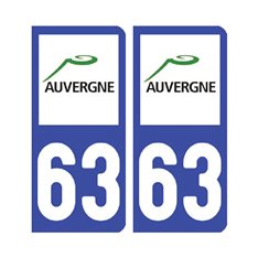 Sticker plaque Puy-de-Dôme 63 - Pack de 2
