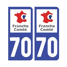 plaque Haute-Saône 70 - Pack de 2