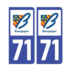 Sticker plaque Saône-et-Loire 71 - Pack de 2