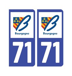Sticker plaque Saône-et-Loire 71 - Pack de 2