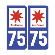 Sticker plaque Paris 75 - Pack de 2