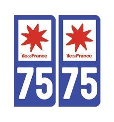 Sticker plaque Paris 75 - Pack de 2