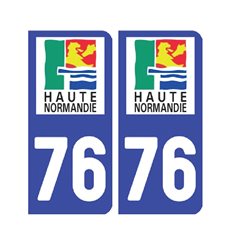 Sticker plaque Seine-Maritime 76 - Pack de 2