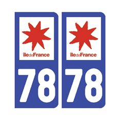 Sticker plaque Yvelines 78 - Pack de 2