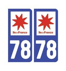 Sticker plaque Yvelines 78 - Pack de 2