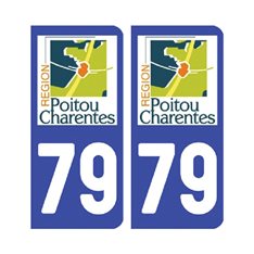 Sticker plaque Deux-Sèvres 79 - Pack de 2