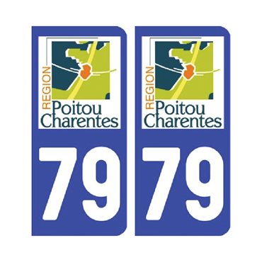 Sticker plaque Deux-Sèvres 79 - Pack de 2 - aquitaine-limousin-poitou-charentes & autocollant voiture - stickmycar.fr