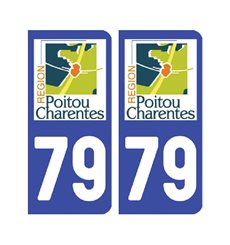 Sticker plaque Deux-Sèvres 79 - Pack de 2