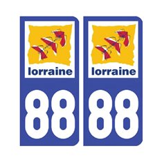 Sticker plaque Vosges 88 - Pack de 2