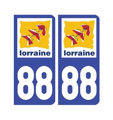 Sticker plaque Vosges 88 - Pack de 2